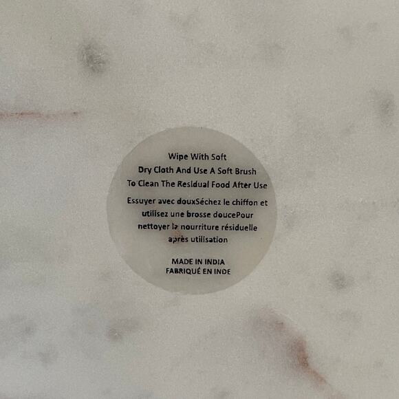 Marble Sledge Holiday Serving Tray 18x8 White & Gold Metal Handmade in India - Picture 8 of 15